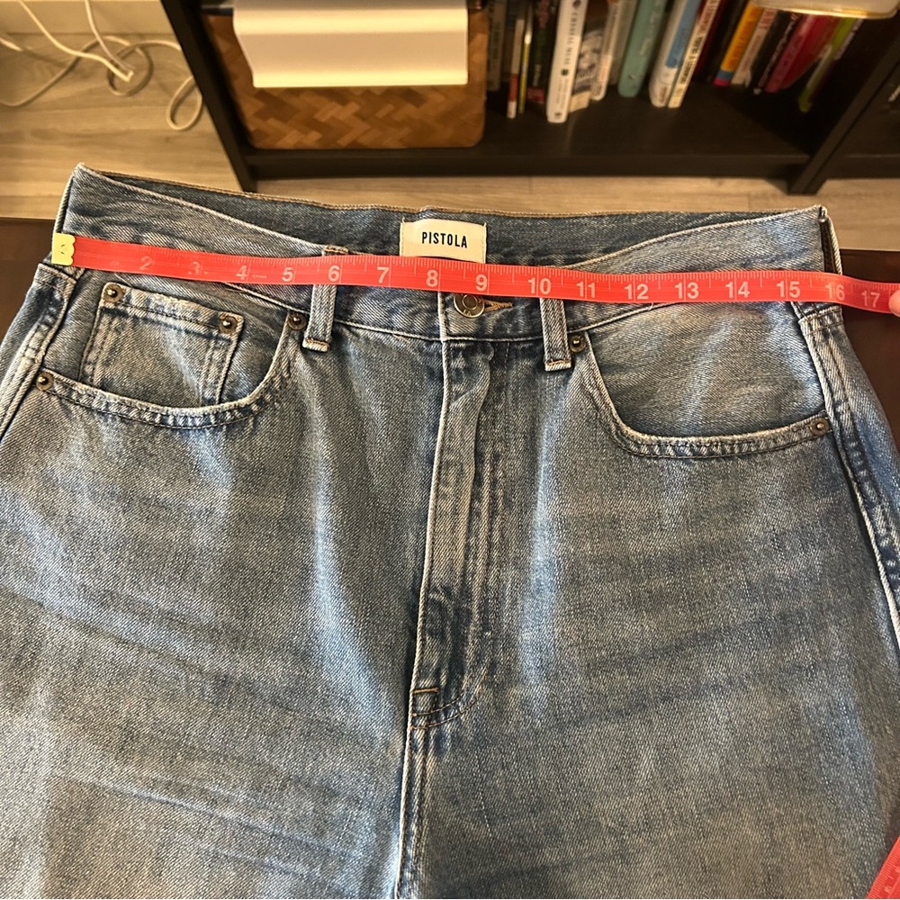 Pistola Eden High Rise Distressed Mom Medium Wash Blue Jeans Size 30 - Picture 14 of 15